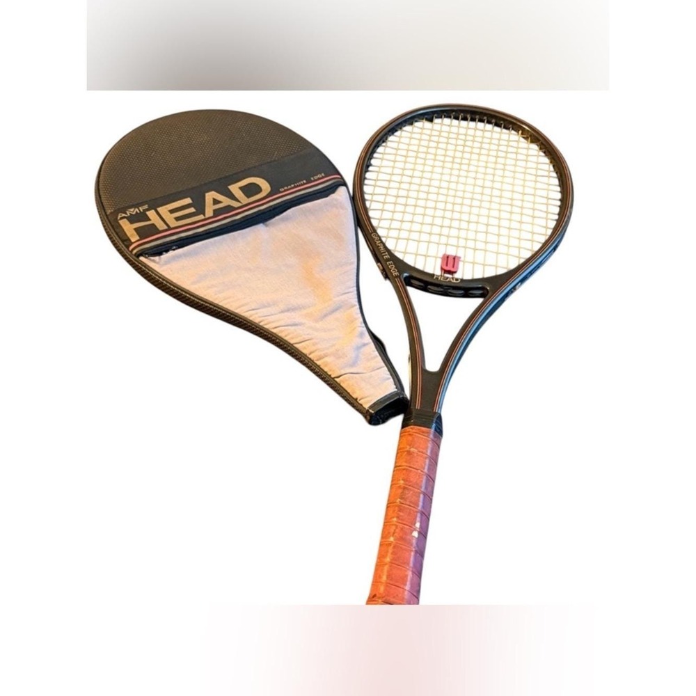 Head Tennis Racket Unisex Adult Brown Good Graphite Edge 1980s Vintage‎ AMF USA